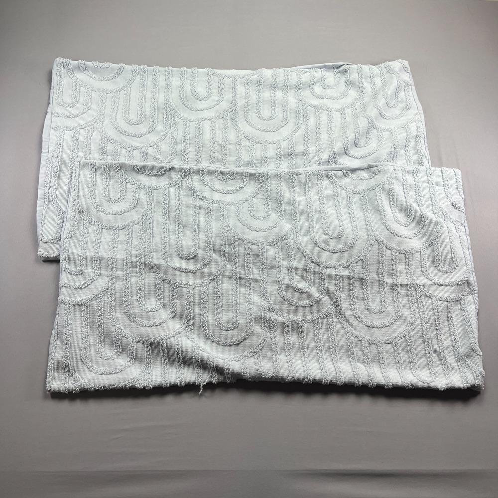Set Of 2 Ugg King PillowShams Light Blue Textured Decorative Bedding (19" X 35")